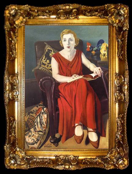 framed  Cagnaccio di San Pietro Portrait of Signora Vighi, ta009-2